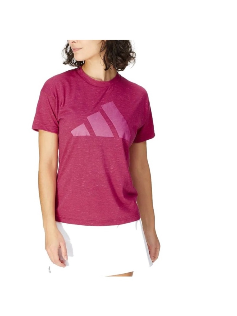 Adidas Women's Size Medium Activewear Logo Tee in Pink Crew Neck GUC